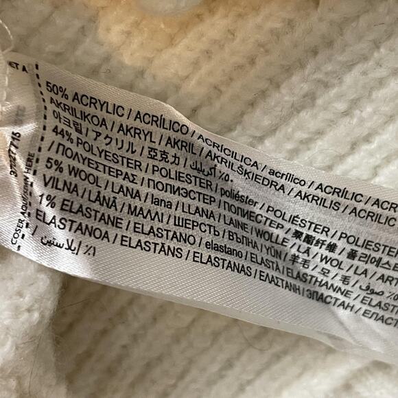 MNG Sweater Womens XL Ribbed Turtleneck Pullover Wool Blend Textured Knit - Picture 7 of 10